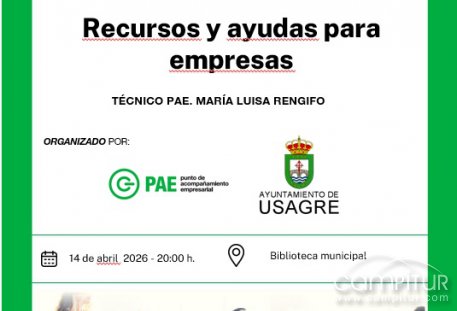 Usagre celebrará el 14 de abril una sesión informativa para empresas, autónomos y personas emprendedoras